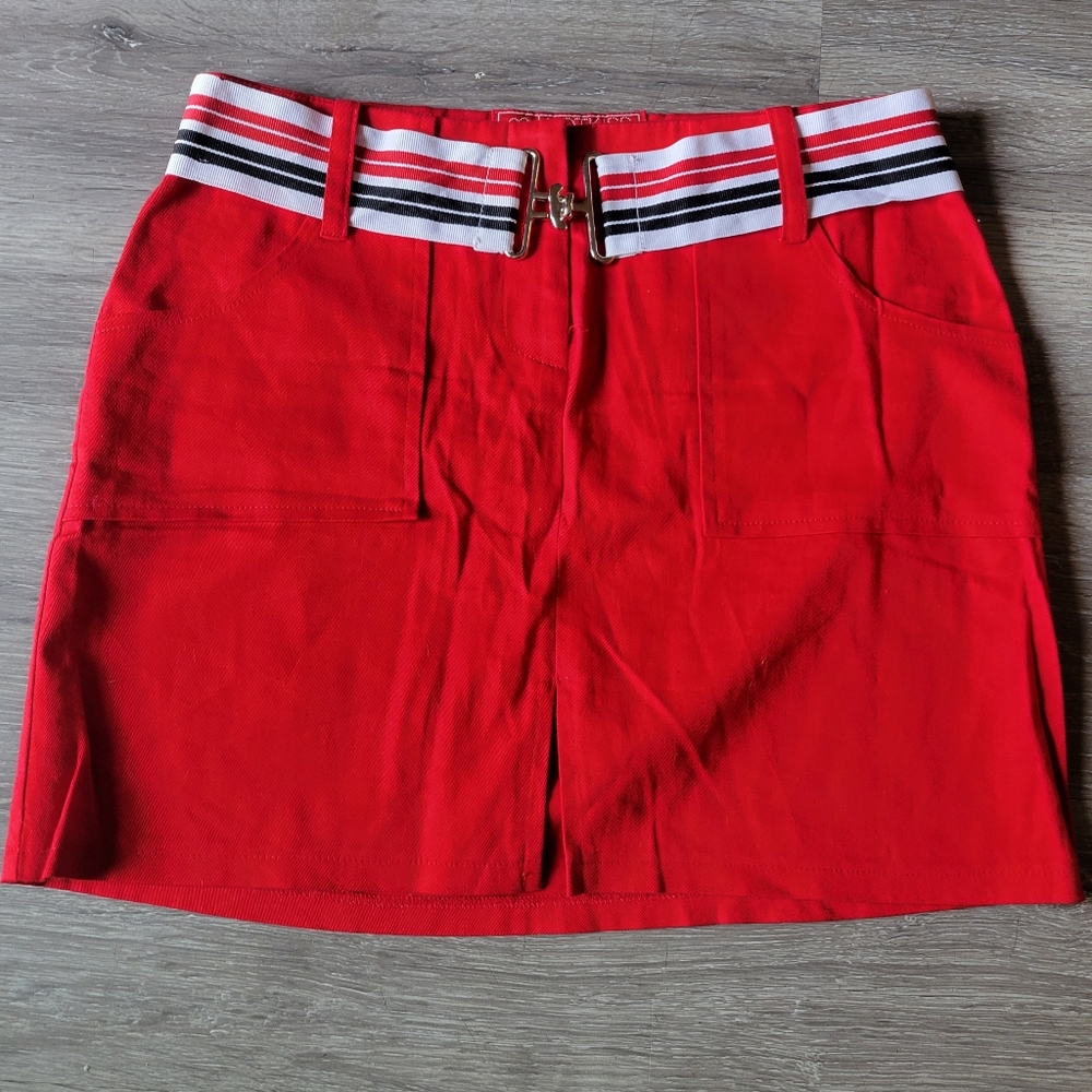 Vintage Hotkiss 90s Y2K red mini skirt